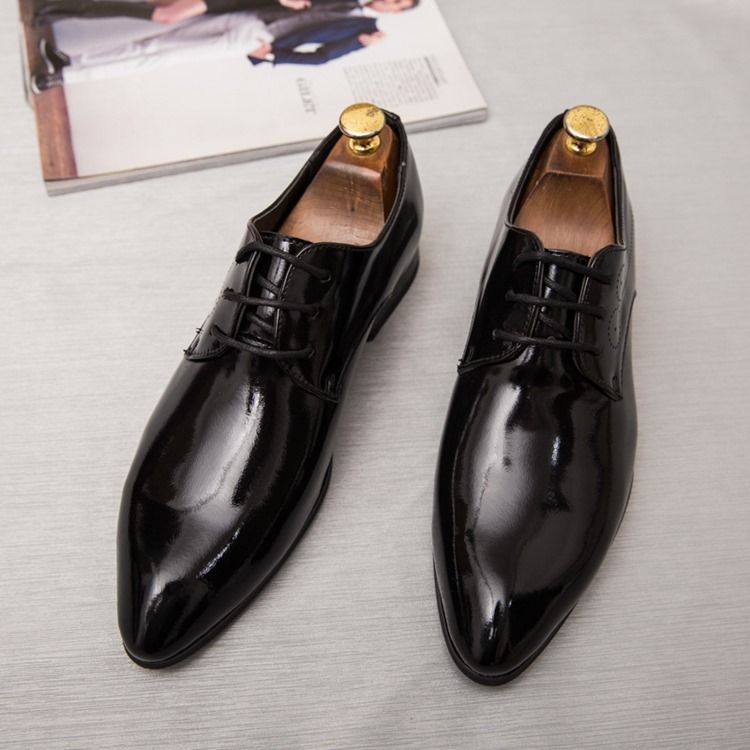 Plain Round Toe Lace-up Herre Dress Shoes