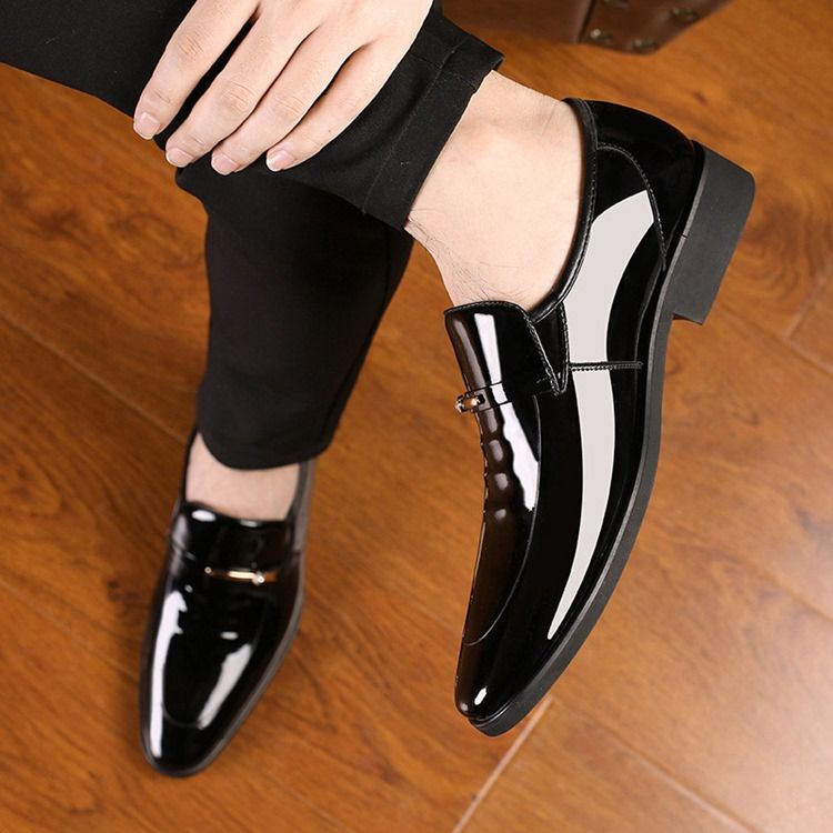 Plain Sequin Round Toe Men Dress Shoes