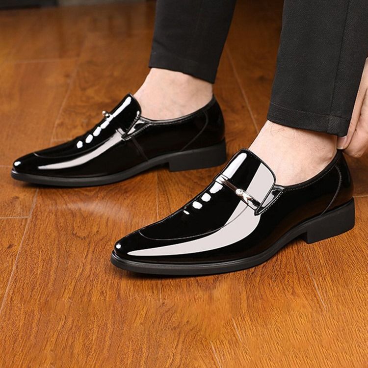 Plain Sequin Round Toe Men Dress Shoes