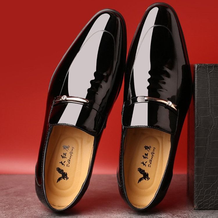 Plain Sequin Round Toe Men Dress Shoes