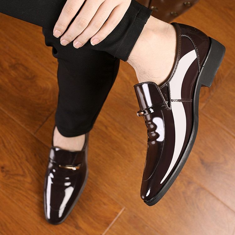 Plain Sequin Round Toe Men Dress Shoes