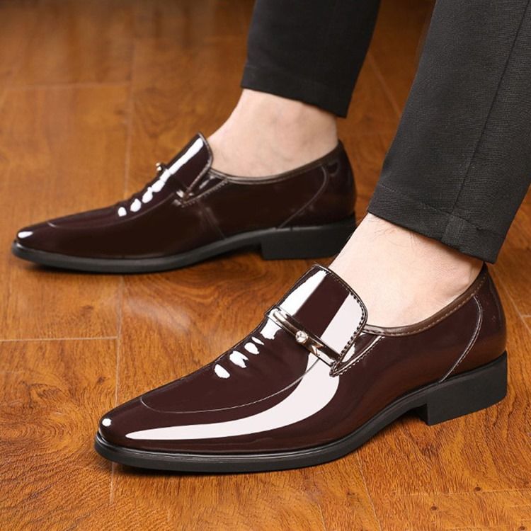 Plain Sequin Round Toe Men Dress Shoes