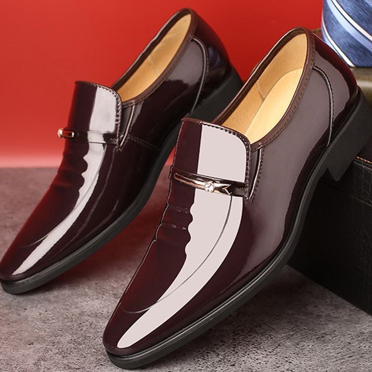 Plain Sequin Round Toe Men Dress Shoes