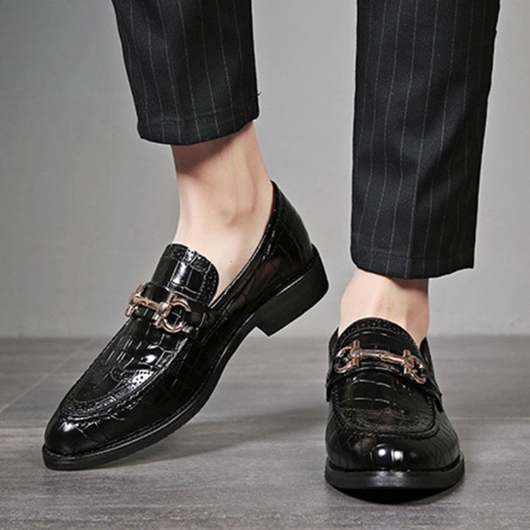 Plain Slip-on Round Toe Oxfords For Menn