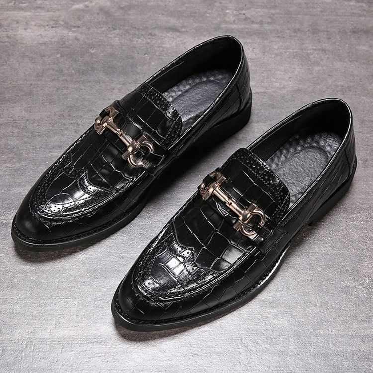 Plain Slip-on Round Toe Oxfords For Menn