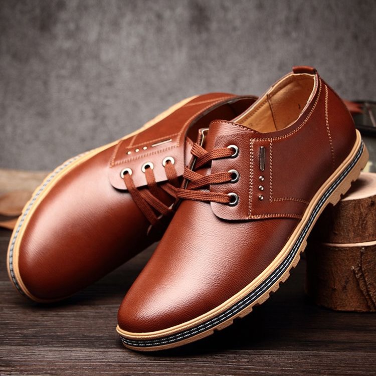 Profesjonell Pu Lace-up Low-cut Herresko