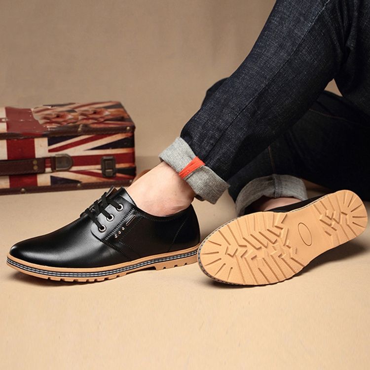 Profesjonell Pu Lace-up Low-cut Herresko