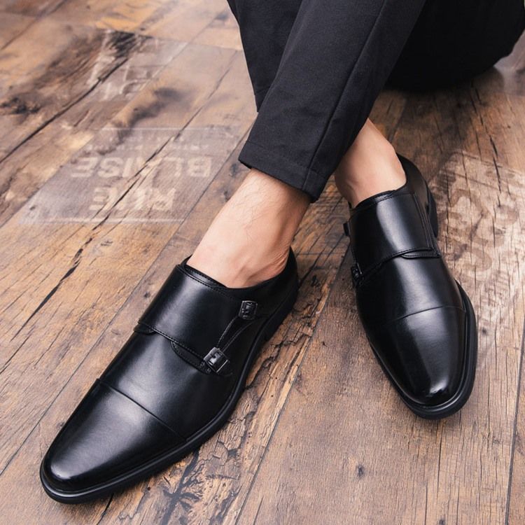 Pu Color Block Slip-on Round Toe Menns Sko