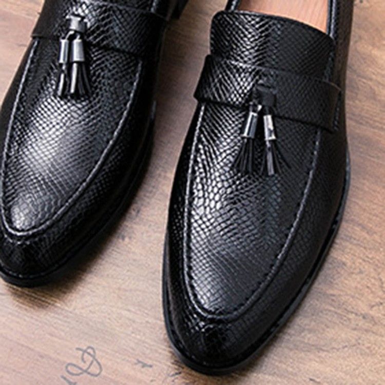 Pu Fringe Slip-on Round Toe Oxfords For Menn