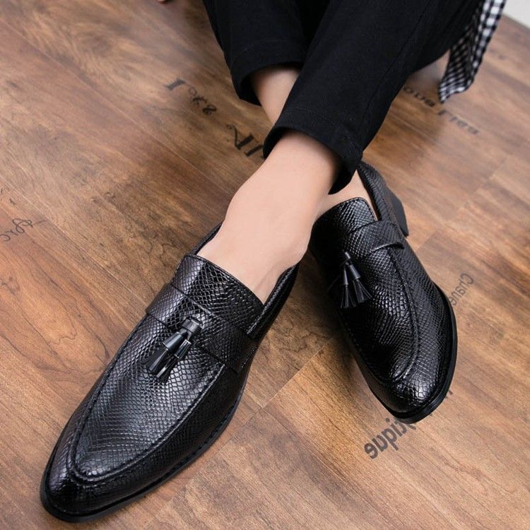 Pu Fringe Slip-on Round Toe Oxfords For Menn