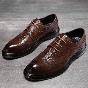 Pu Lace-up Round Toe Oxfords For Menn