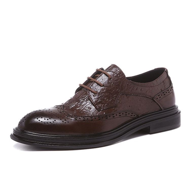 Pu Lace-up Round Toe Oxfords For Menn