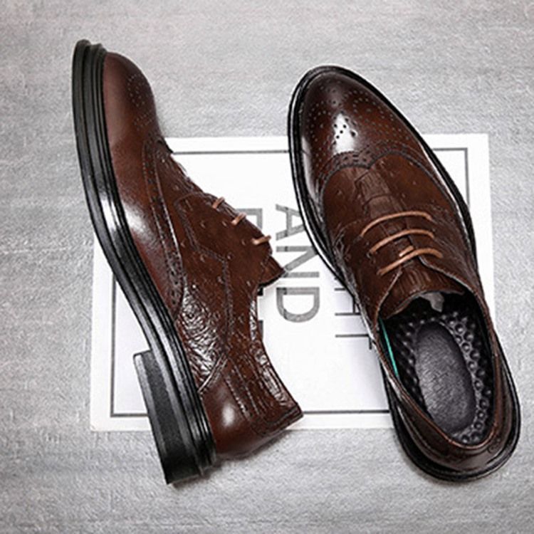 Pu Lace-up Round Toe Oxfords For Menn