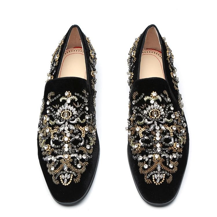 Rhinestone Round Toe Oxfords For Menn