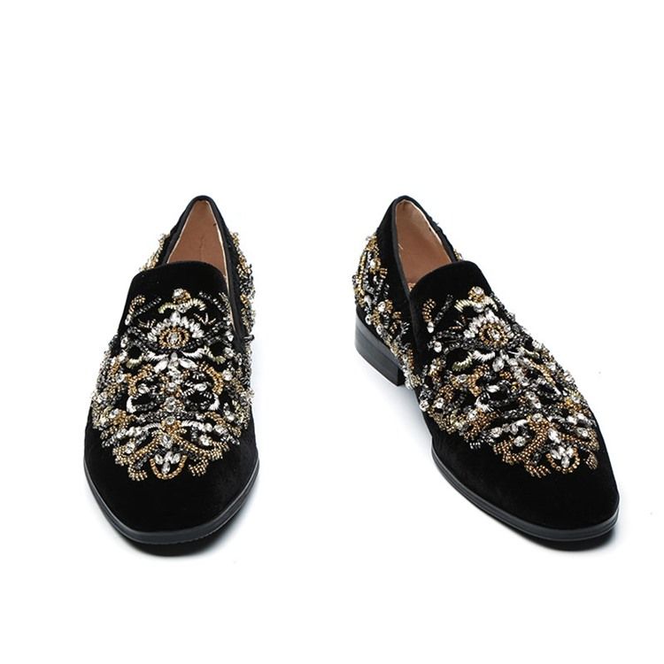 Rhinestone Round Toe Oxfords For Menn