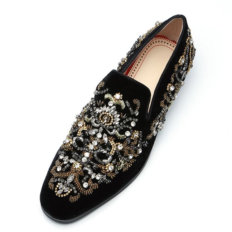 Rhinestone Round Toe Oxfords For Menn