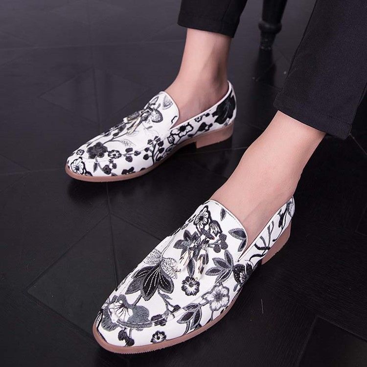 Slip-on Color Block Round Toe Herre Dress Shoes