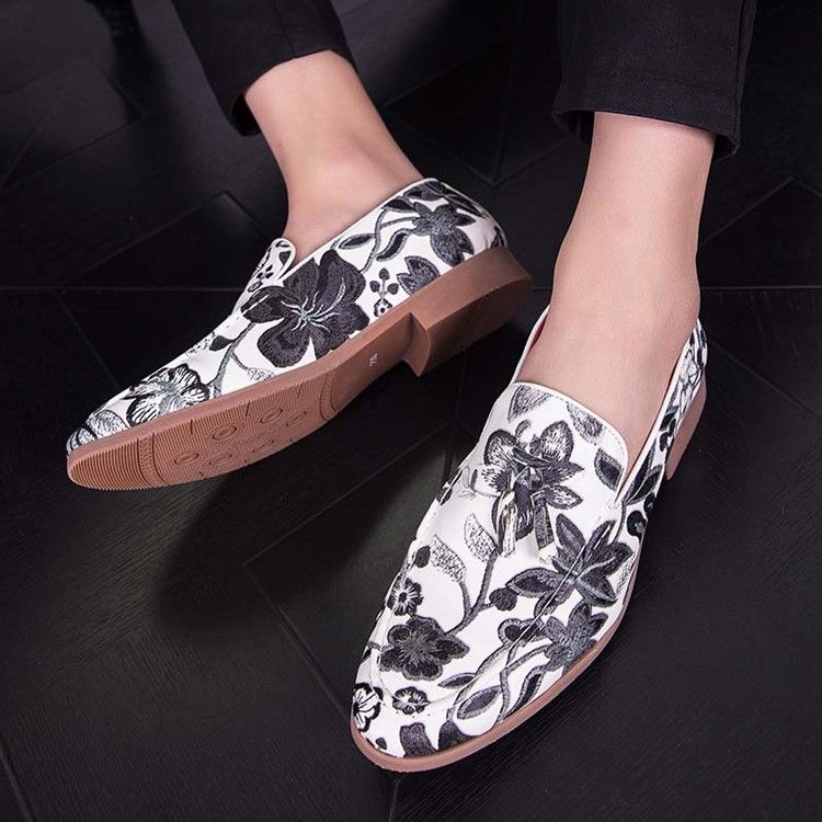 Slip-on Color Block Round Toe Herre Dress Shoes