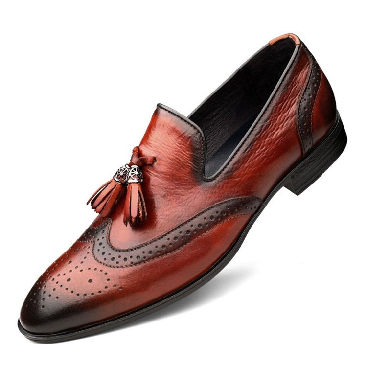 Slip-on Customized Round Toe Vintage Menns Oxfords