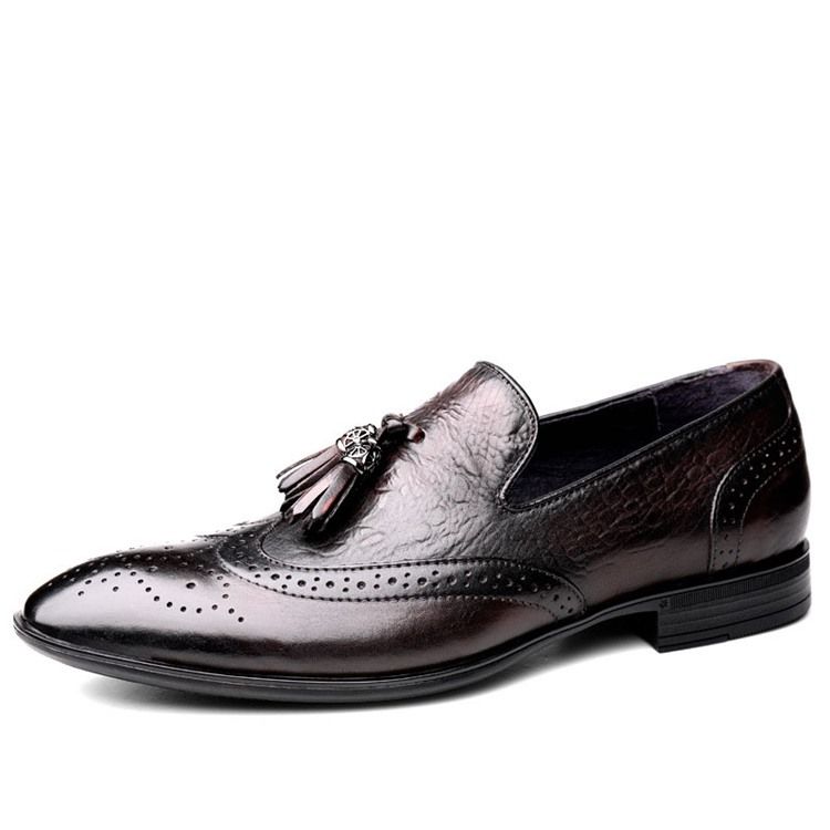 Slip-on Customized Round Toe Vintage Menns Oxfords