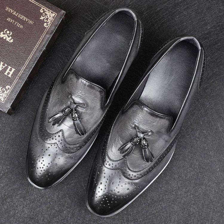 Slip-on Customized Round Toe Vintage Menns Oxfords