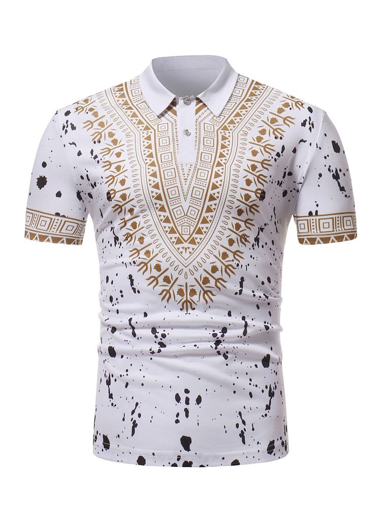 African Fashion Dashiki Loose Polo T-skjorte For Menn