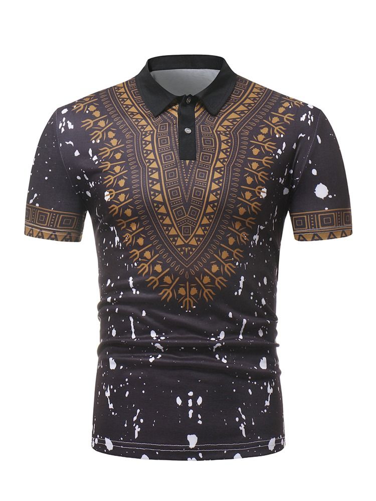 African Fashion Dashiki Loose Polo T-skjorte For Menn