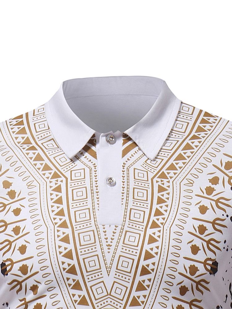 African Fashion Dashiki Loose Polo T-skjorte For Menn