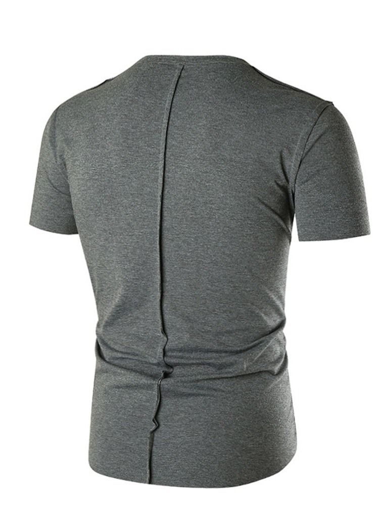 Plain Casual Kortermet Slim T-skjorte For Menn