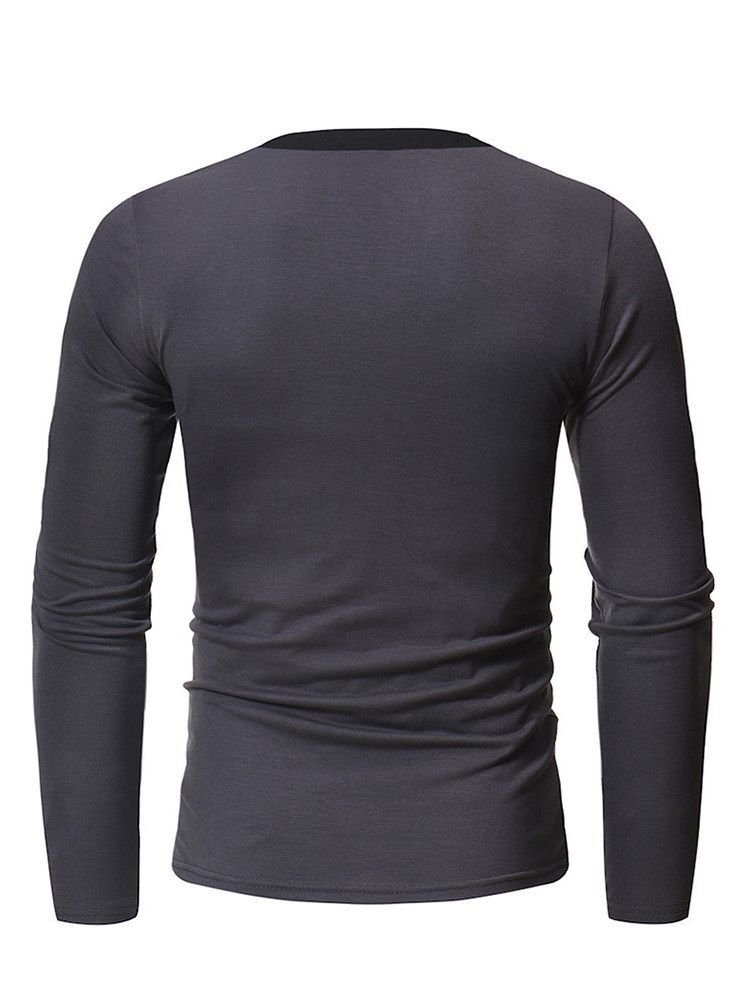 Plain V-neck Slim T-skjorter For Menn