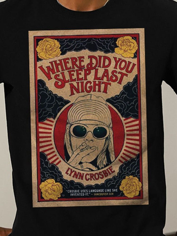 Print Round Neck Skull Pullover Slim T-skjorte For Menn