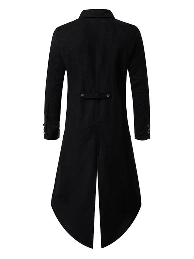 Knapp Lang Ensfarget Trenchcoat For Menn