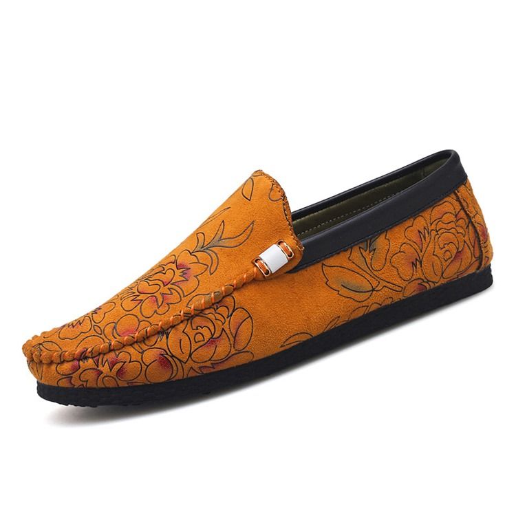 Floral Low-cut Upper Loafers For Menn