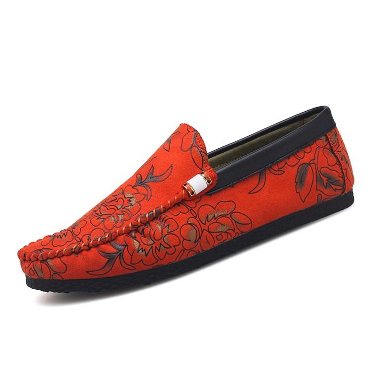 Floral Low-cut Upper Loafers For Menn