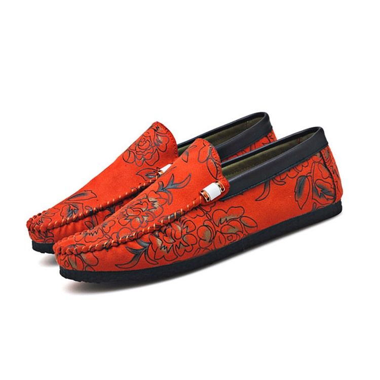 Floral Low-cut Upper Loafers For Menn