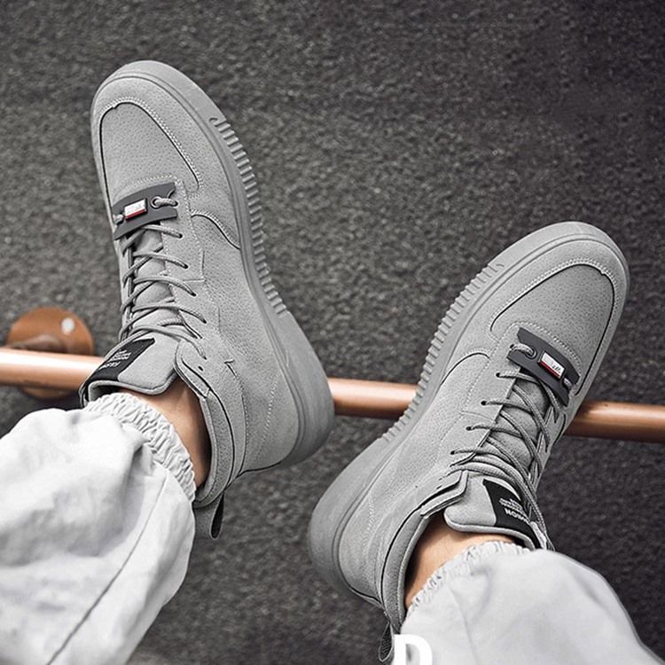 Lace-up Color Block High-cut Øvre Skatesko For Menn