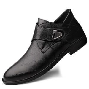 Low-cut Upper Plain Round Toe Men Leather Shoes