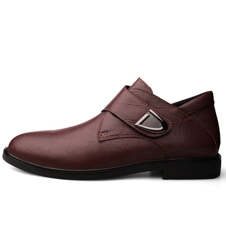 Low-cut Upper Plain Round Toe Men Leather Shoes