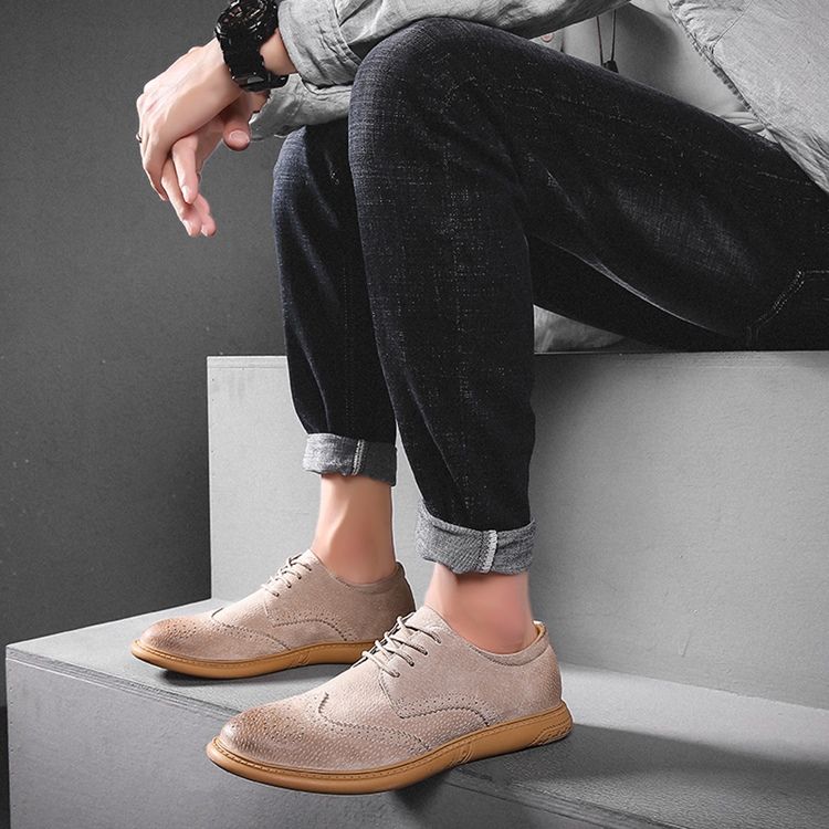 Nubuck Leather Low-cut Øvre Menns Arbeidssko