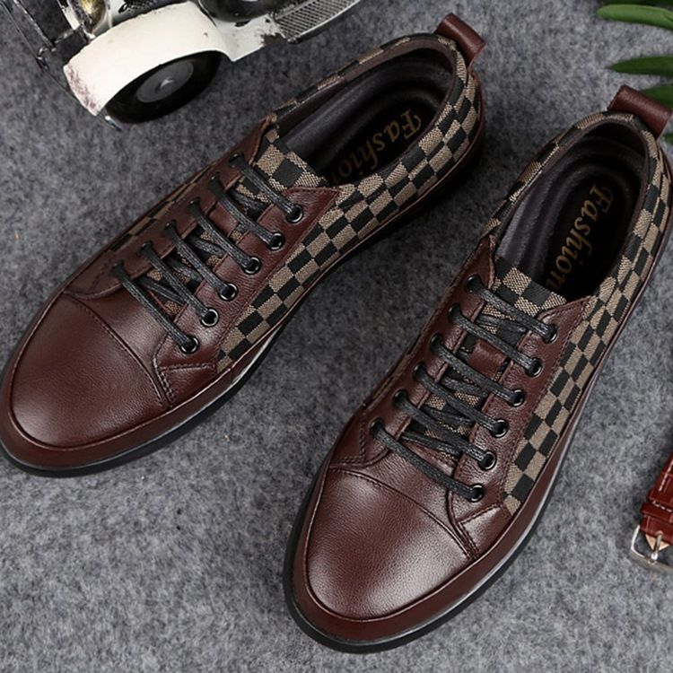 Plaid Low-cut Upper Casual Sko Til Menn