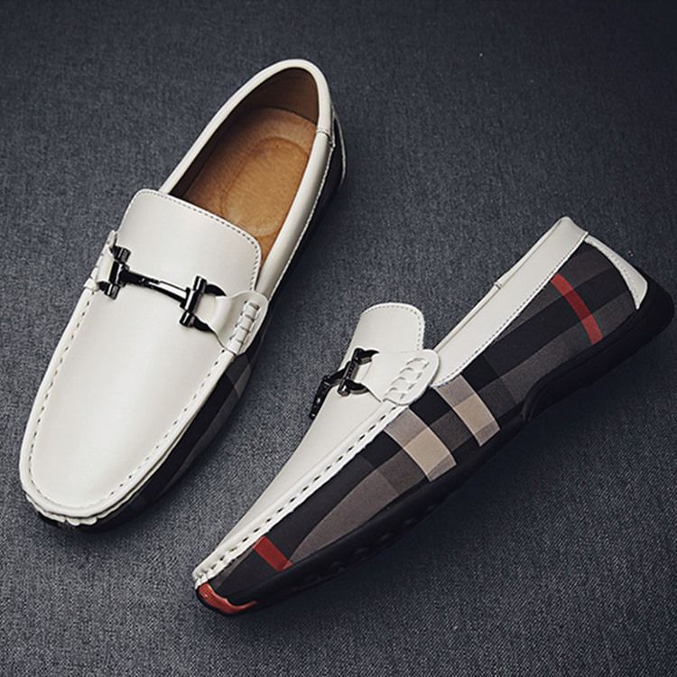 Plaid Slip-on Round Toe Herresko