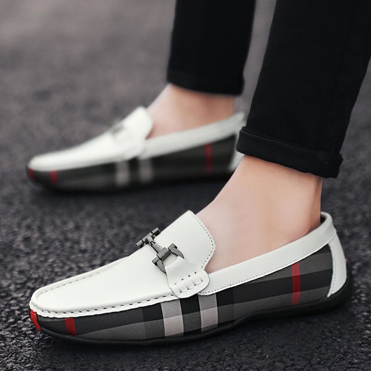 Plaid Slip-on Round Toe Herresko