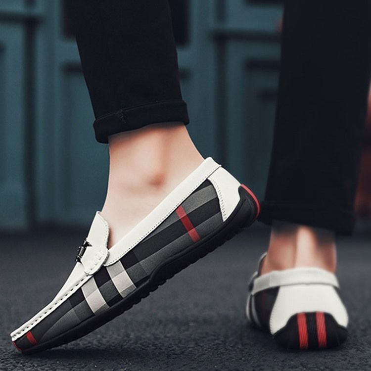 Plaid Slip-on Round Toe Herresko