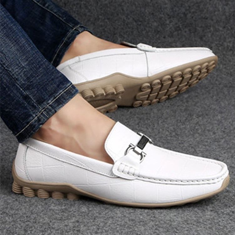 Plaid Slip-on Round Toe Menns Casual Sko