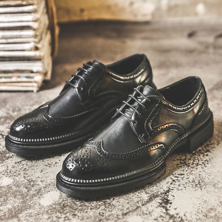 Plain Low-cut Upper Microfiber Leather Shoes