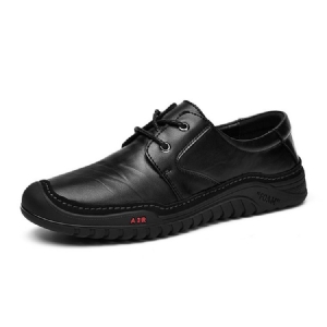 Plain Round Toe Lace-up Menns Komfortable Sko