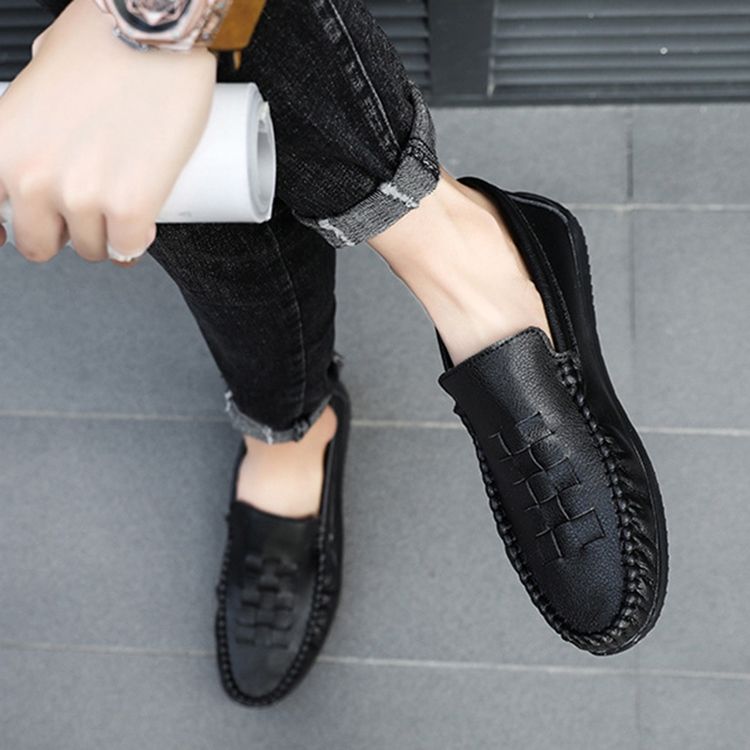 Plain Slip-on Round Toe Slip-on Casual Sko For Menn