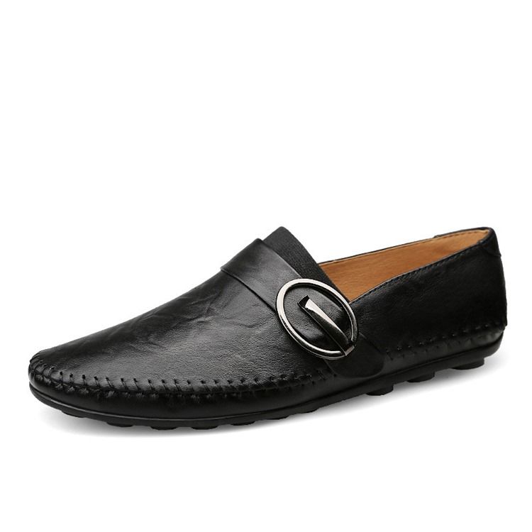 Pu Buckle Slip-on Loafers For Menn