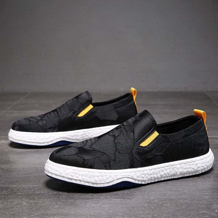 Pu Slip-on Color Block Round Toe Herreskatesko