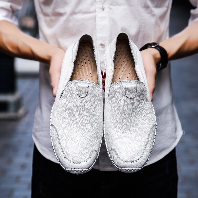 Pu Slip-on Round Toe Menns Komfortable Loafers